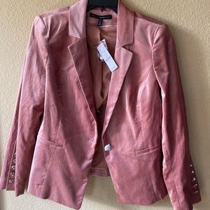WHBM 14 Petite Velvet Jacket Blush color